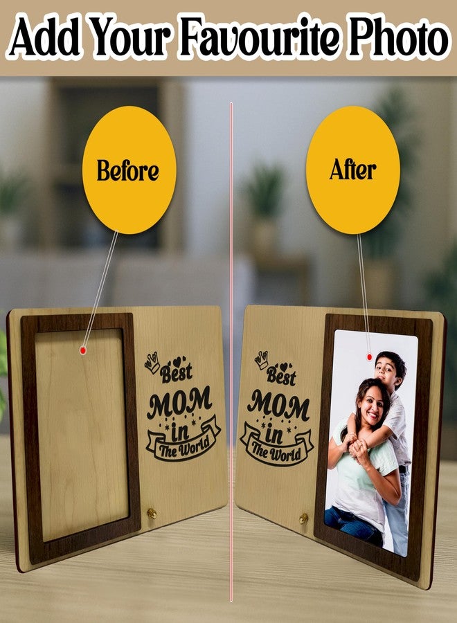 SOLOBOLO Birthday Gift for Mom - Wooden MDF Photo Frame for Mom - Personalized Picture Frame for Mother - Best Gift from Daughter & Son - Love You Maa - Mothers Day Gift - Image 3
